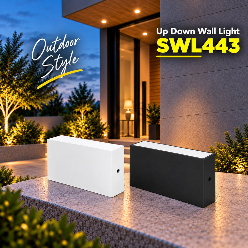 SWL443 7.2W twin IP65 wall light